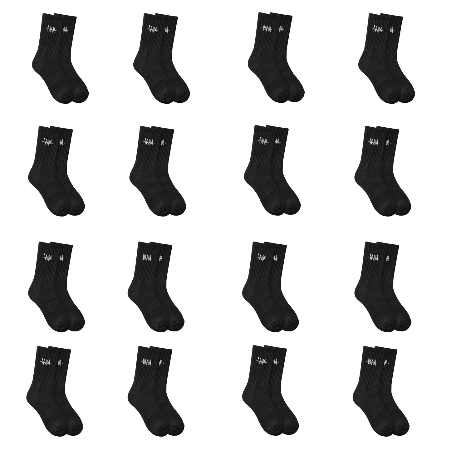 16 Paar SOCKS HIGH BLACK