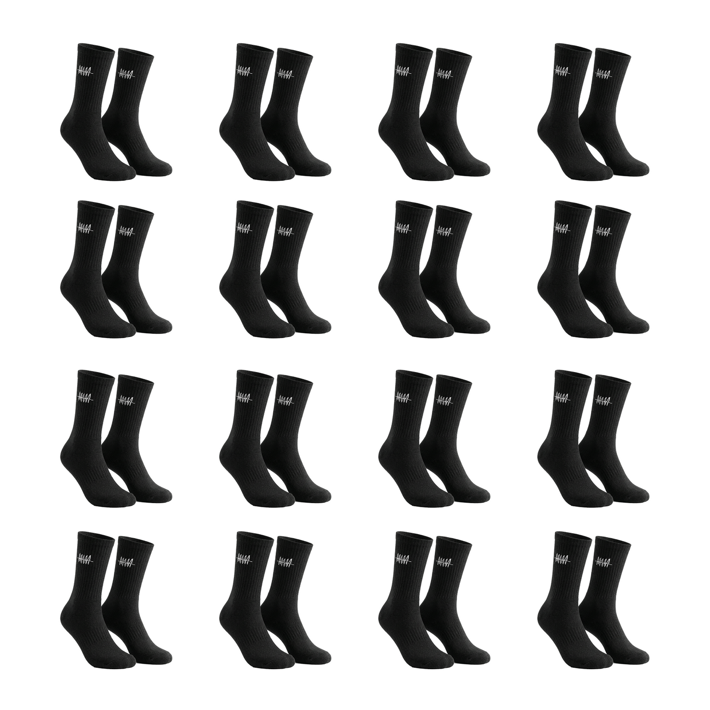 16 Paar SOCKS HIGH BLACK