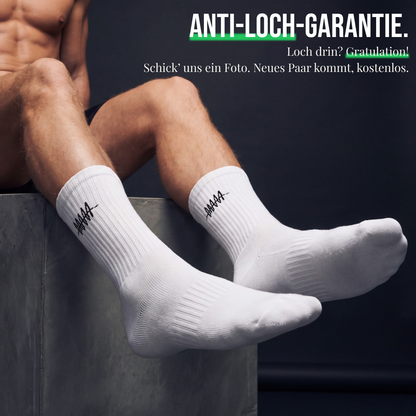 Gamechangersocks Socks High White – 100 Tage Anti-Loch-Garantie