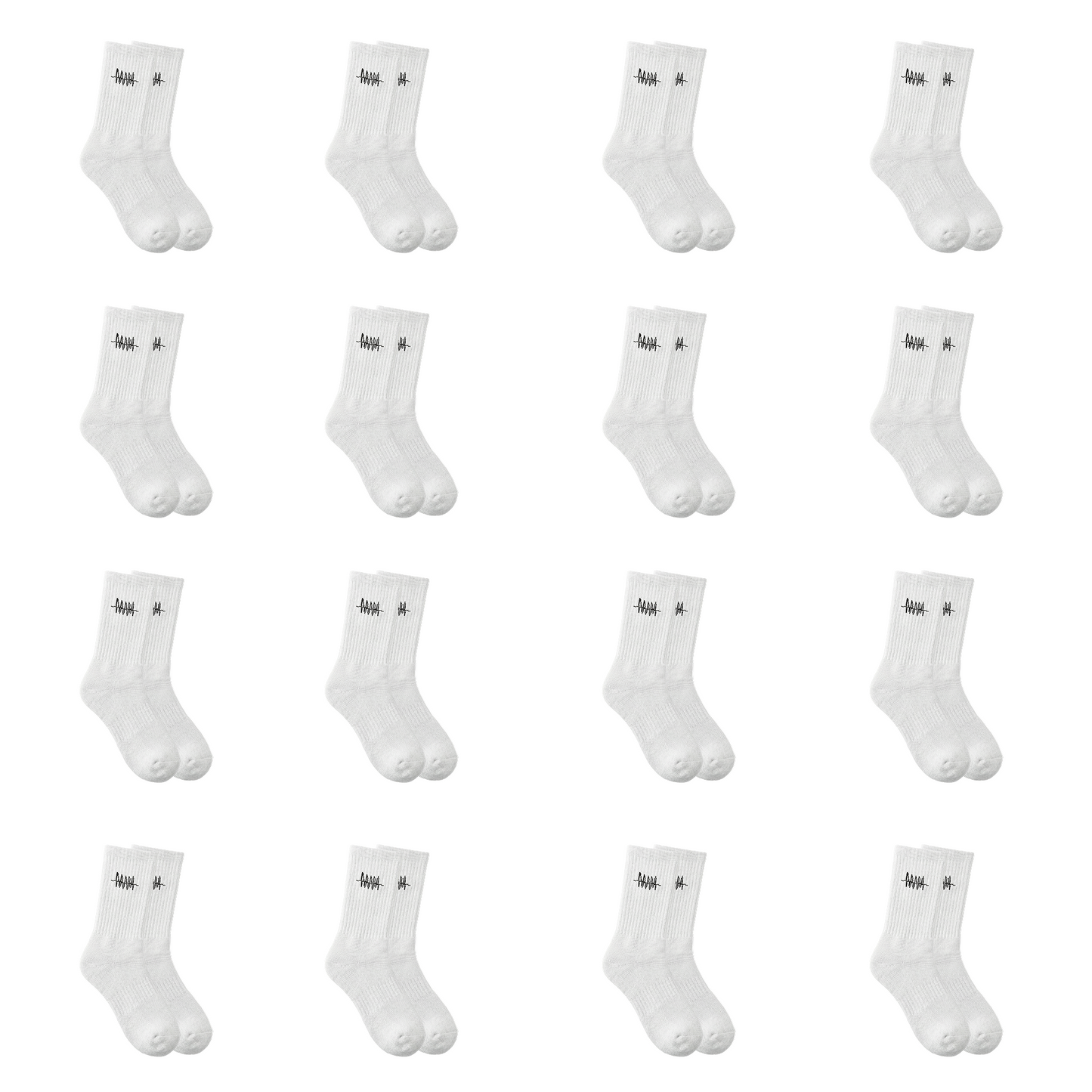 16 Paar SOCKS HIGH WHITE