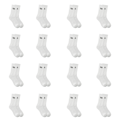 16 Paar SOCKS HIGH WHITE